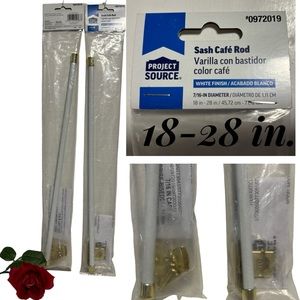 2 Sash Cafe’ Rods 18-28” With hardware Round Wall Mount Project Source N…